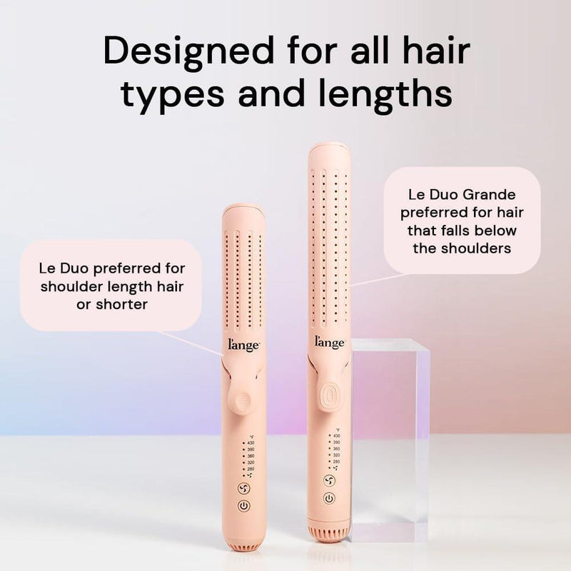 L'ANGE HAIR Le Duo Grande 360° Airflow Styler, plancha y rizador de titanio con ventilación de aire frío para estilo seguro