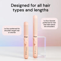 L'ANGE HAIR Le Duo Grande 360° Airflow Styler, plancha y rizador de titanio con ventilación de aire frío para estilo seguro