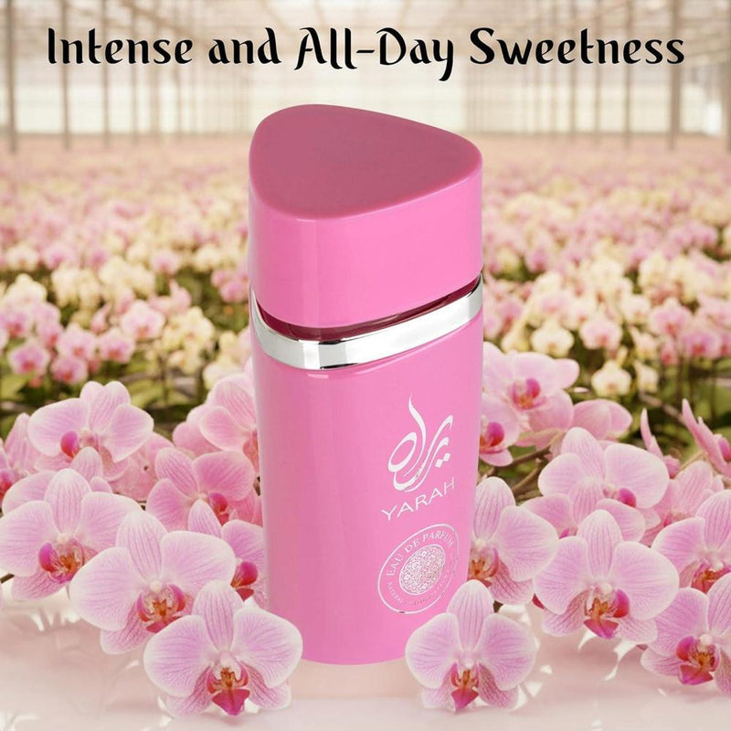 SAADAH Yarah Eau De Parfum para Mujer 4.0 Fl.oz, 120ml Perfume Oriental Vainilla Gourmand, Orquídea Dulce, Mandarina, Frutas Tropicales, Vainilla, Musk y Sándalo, Fragancia de Lujo Polvosa de Larga Duración