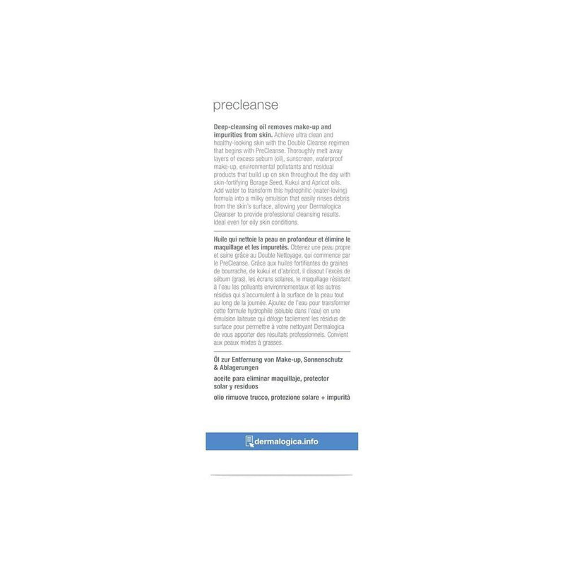 Dermalogica Precleanse Limpiador en Aceite para Cara, Eficaz Desmaquillante que Limpia Poros y Derrite Maquillaje