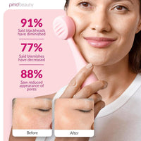 Dispositivo de limpieza facial PMD Clean con cepillo de silicona y masajeador antienvejecimiento, impermeable y a batería