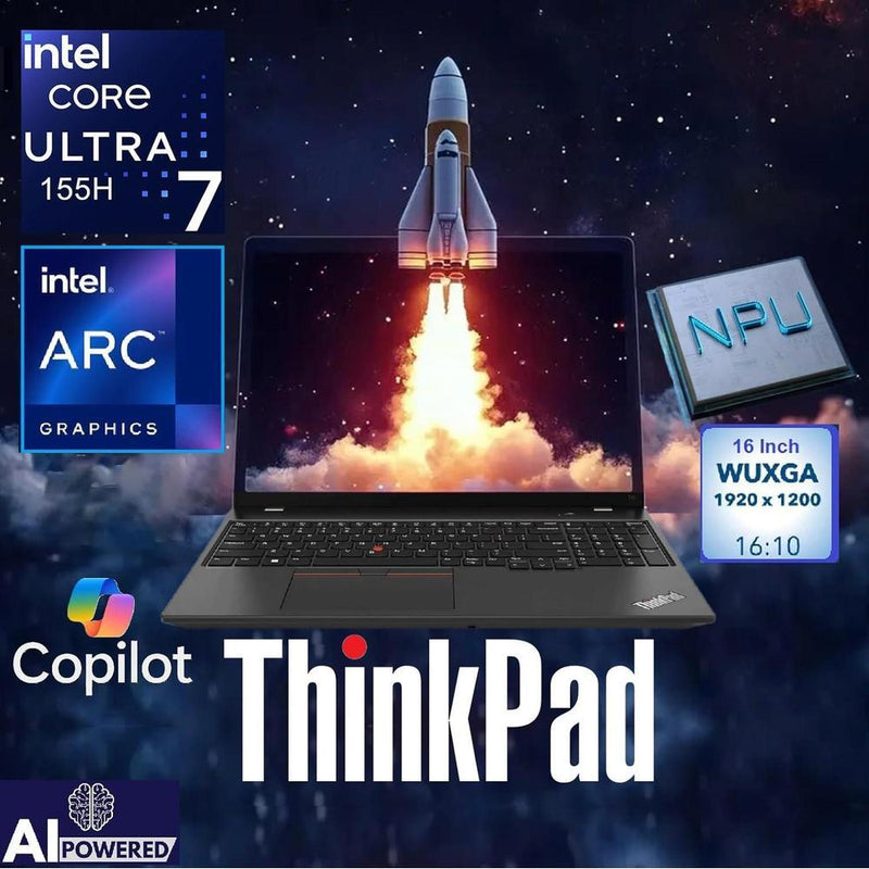 Lenovo ThinkPad E16 G2 Laptop, Intel 16-Core Ultra 7, 64GB RAM, 2TB SSD, LED Keyboard, WiFi 6E