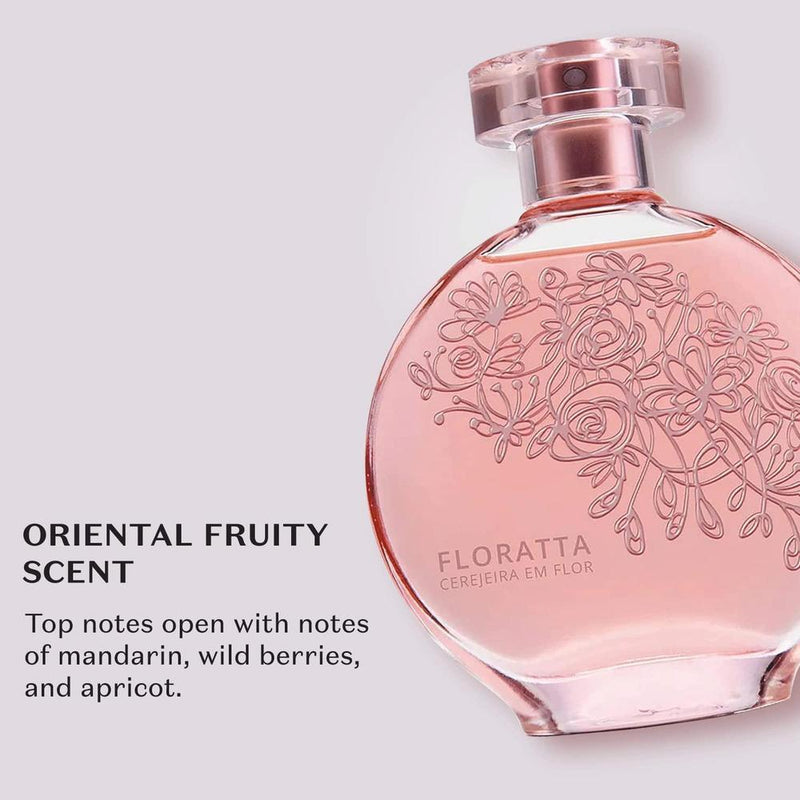 O Boticário Floratta Cherry Blossom, Perfume de fragancia floriental afrutada de larga duración para mujeres