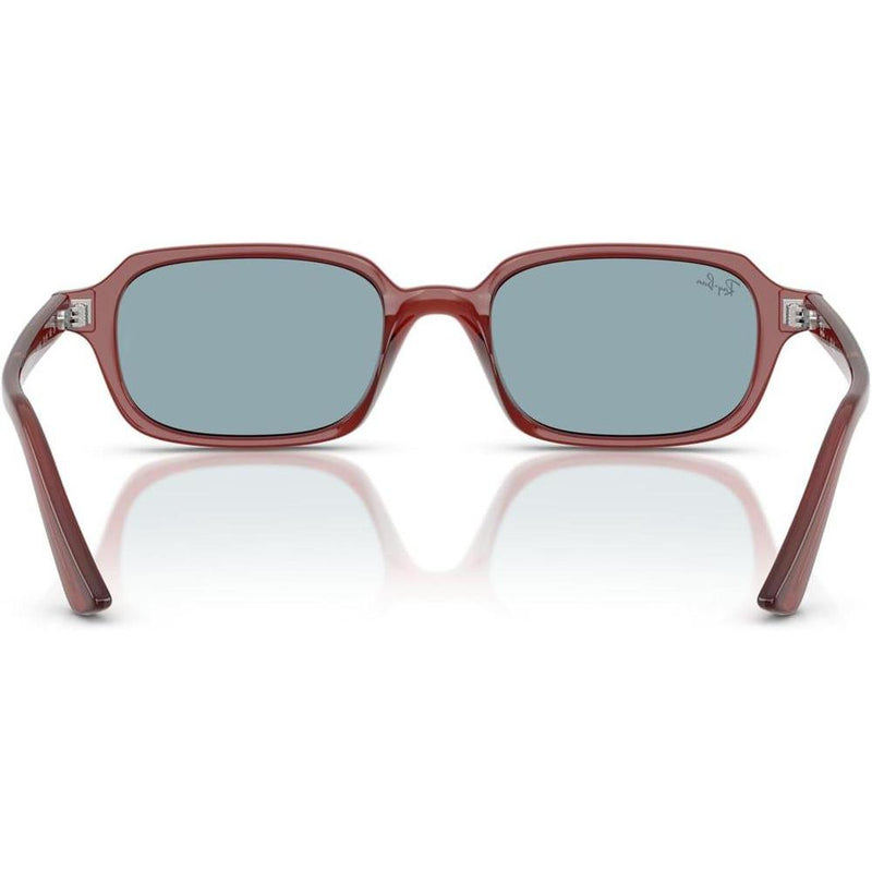 Ray-Ban RB4455 Zuri Gafas de Sol con Marco Cuadrado Marrón Oxidado y Lentes Azules, Protegen contra Rayos UV