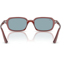 Ray-Ban RB4455 Zuri Gafas de Sol con Marco Cuadrado Marrón Oxidado y Lentes Azules, Protegen contra Rayos UV