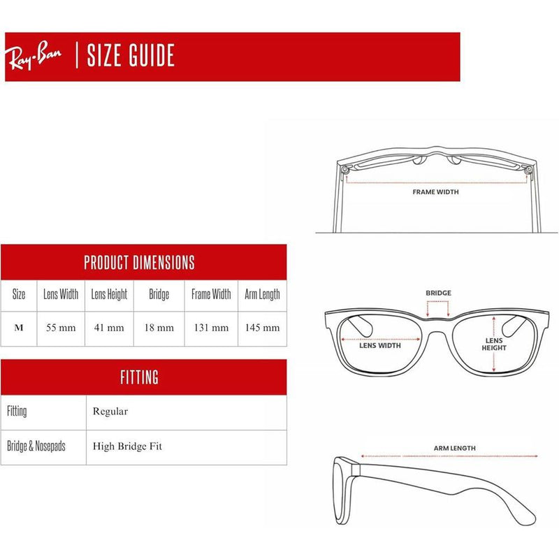 Ray-Ban RB2132 - Lentes de sol cuadrados WAYFARER para hombres y mujeres con kit de gafas diseñador iWear