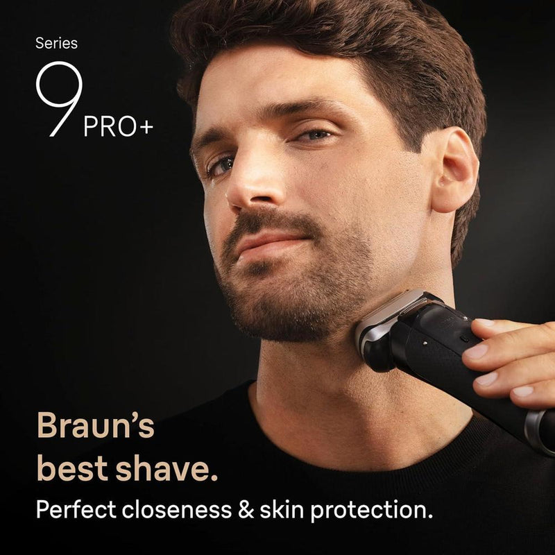 Afeitadora eléctrica Braun Series 9 PRO+ con Pro SensoAdapt, centro SmartCare 6 en 1 para uso húmedo y seco, color negro