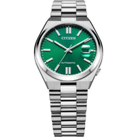 Reloj Deportivo Tsuyosa Automático para Hombre, Caja y Pulsera de Acero Inoxidable, Esfera Verde, Resistente al Agua