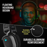 CORSAIR HS80 RGB Wireless Auriculares Gaming Multiplataforma con Sonido Inmersivo y Micrófono de Calidad