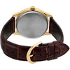 Casio Reloj de cuarzo de acero inoxidable para hombre, correa de cuero marrón, modelo EAW-MTP-V001GL-9B