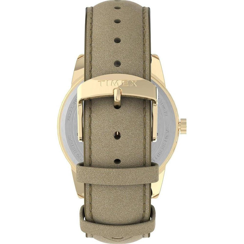 Reloj Timex Easy Reader para mujer con esfera clara, correa de cuero y resistencia al agua hasta 30 m