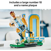 LEGO Lionel Messi Figura Construcción Coleccionable para Niñas y Niños con Placa Decorativa