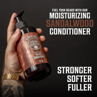 Kit de acondicionador y lavado para barba con aceites de argán y jojoba, aroma natural de sándalo