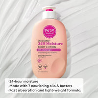 eos Crema Corporal para Cuidado de la Piel con Manteca de Karité Natural, Hidratante 24 Horas, Ligera y Sin Grasa, Sabor Champán Rosado