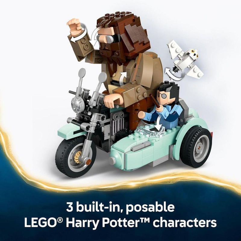 LEGO Harry Potter Hagrid y Harry, Juguete de construcción de motocicleta para niños y fanáticos, ideal para regalo
