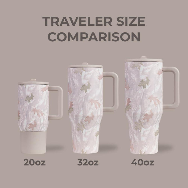 HydroJug Traveler - Botella de agua con asa y popote abatible, vaso resistente a fugas, reutilizable, de acero inoxidable