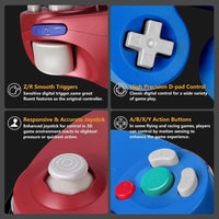 Controlador clásico Gamecube con cable para Nintendo Wii, compatible con Nintendo Switch y PC, tecnología USB