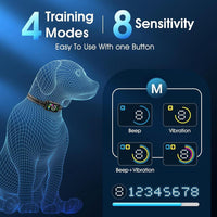 Collar antiladridos inteligente para perros de todos los tamaños con IA y 4 modos, recargable, negro oscuro