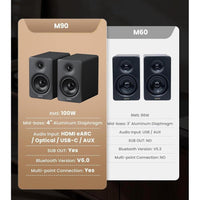 Edifier Altavoces M90: Alta resolución, 100W, Bluetooth 6.0, HDMI eARC, SUB Out, negro, control remoto