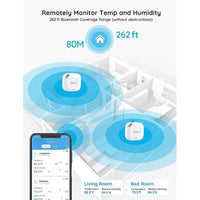 Govee Termómetro higrómetro inalámbrico Bluetooth con alerta de notificación, almacenamiento y exportación de datos