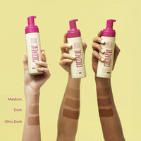 Kit Mousse Autobronceadora Oscura, Loción Bronceadora Instantánea sin Sol con Guante