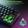 Teclado mecánico RGB inalámbrico y con cable de 61 teclas con interruptores azules, sonido de clic, para juegos.