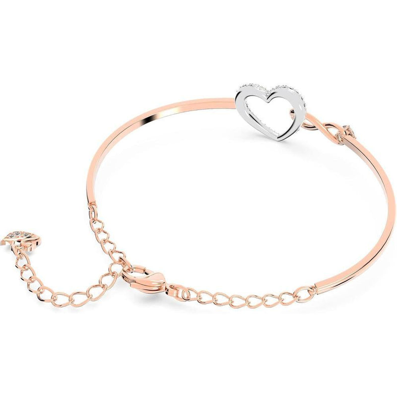 Swarovski Infinity Heart colección de joyas con collares y pulseras en oro rosa con cristales transparentes