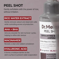 Dr.Melaxin Peel Shot Glow ampolla exfoliante suave con arroz, para todo tipo de piel, elimine puntos negros y células muertas
