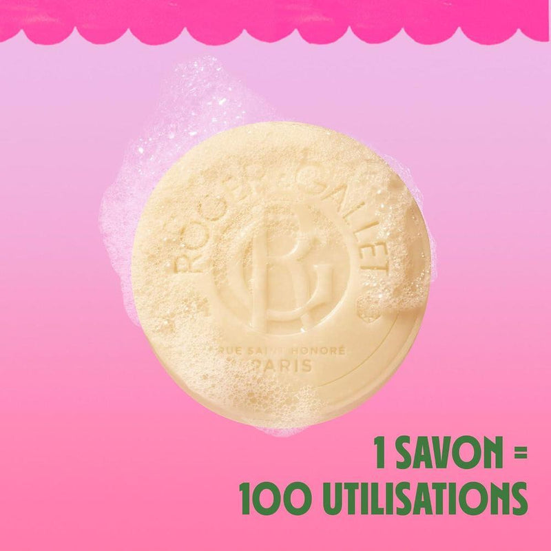 Roger & Gallet Jabón Perfumado, limpieza suave con fragancia cítrica y aromática, 99% ingredientes naturales, paquete de 3