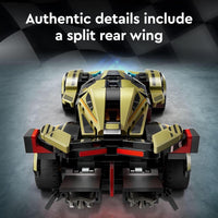 LEGO Speed Champions Lamborghini Lambo V12 Vision GT Super Car, juguete de Fórmula 1, auto de carreras para niños
