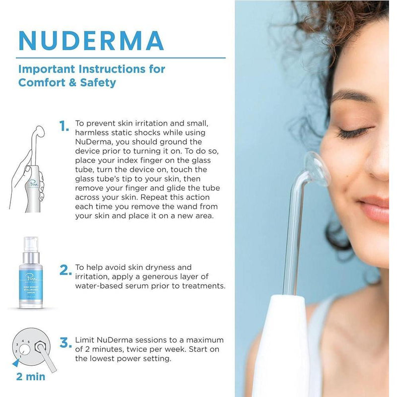 NuDerma Varita de terapia profesional - Máquina de terapia de la piel portátil con 6 varillas de neón y argón