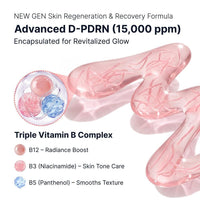 Ampolla intensiva Glow PDRN con péptidos de cobre y vitamina B12, colágeno y ácido hialurónico para el cuidado facial coreano