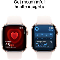 Apple Watch Series 11 con GPS, caja de aluminio oro rosa y correa deportiva rubor claro, seguimiento de salud y fitness