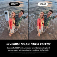 Insta360 X5 Starter Bundle Satin White - Cámara de acción 360° 8K, resistente, con efecto selfie invisible y batería de 3 horas