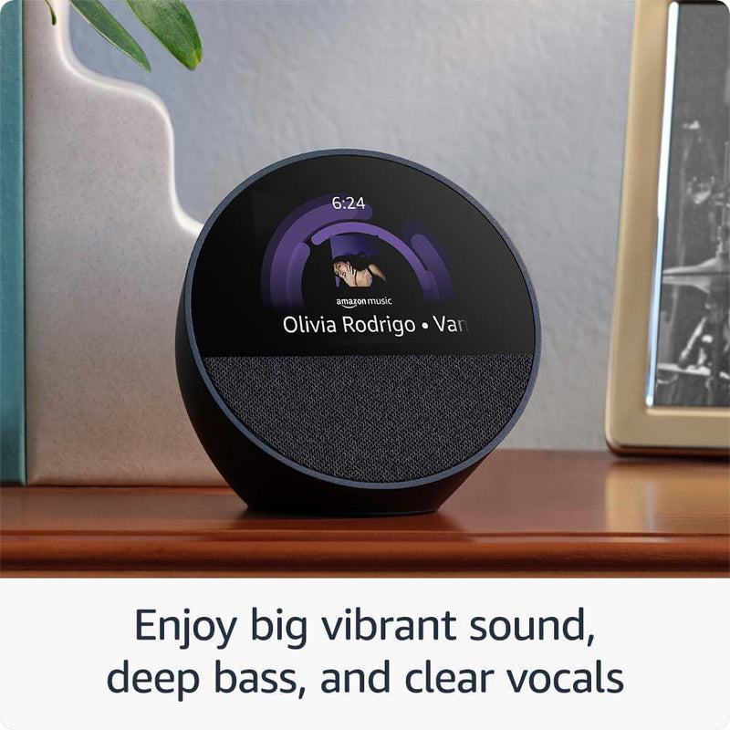 Nuevo Echo Spot 2024, despertador inteligente con Alexa y sonido vibrante, diseño azul oceánico y personalizable