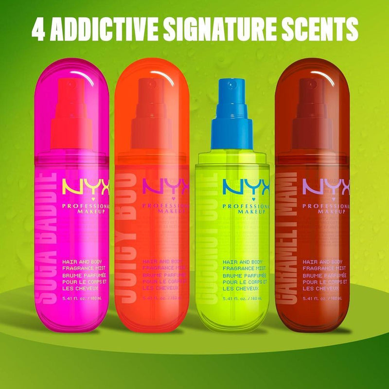 NYX Fragancia Suga Baddie para cabello y cuerpo, aroma a vainilla y crema batida, duradero, vegano y libre de crueldad