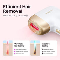 Wavytalk Depiladora IPL con Doble Pulso y Enfriamiento, Uso en Casa, Duradera e Indolora, Para Bikini, Cara y Cuerpo
