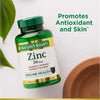 Nature's Bounty Zinc 50 mg, apoyo inmunológico y antioxidante, salud de la piel con 250 cápsulas