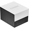 Citizen Reloj de cuarzo para hombre con caja de acero inoxidable y correa de piel, casual, negro