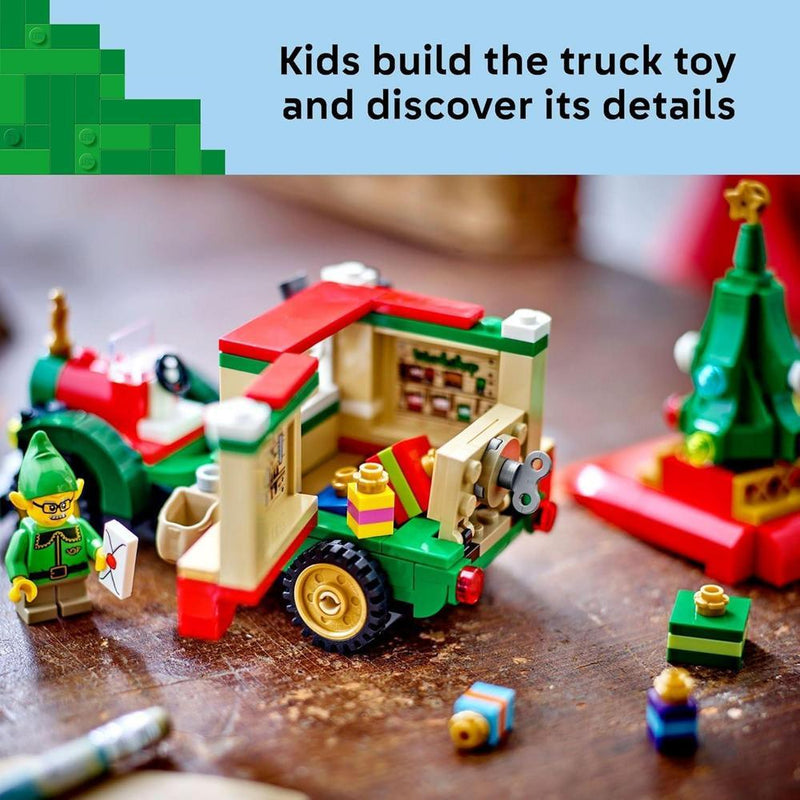 LEGO Camión de Entrega de Papá Noel para Niños, Juego de Construcción para Jugar o Decoración Navideña, Blocs para Niñas y Niños