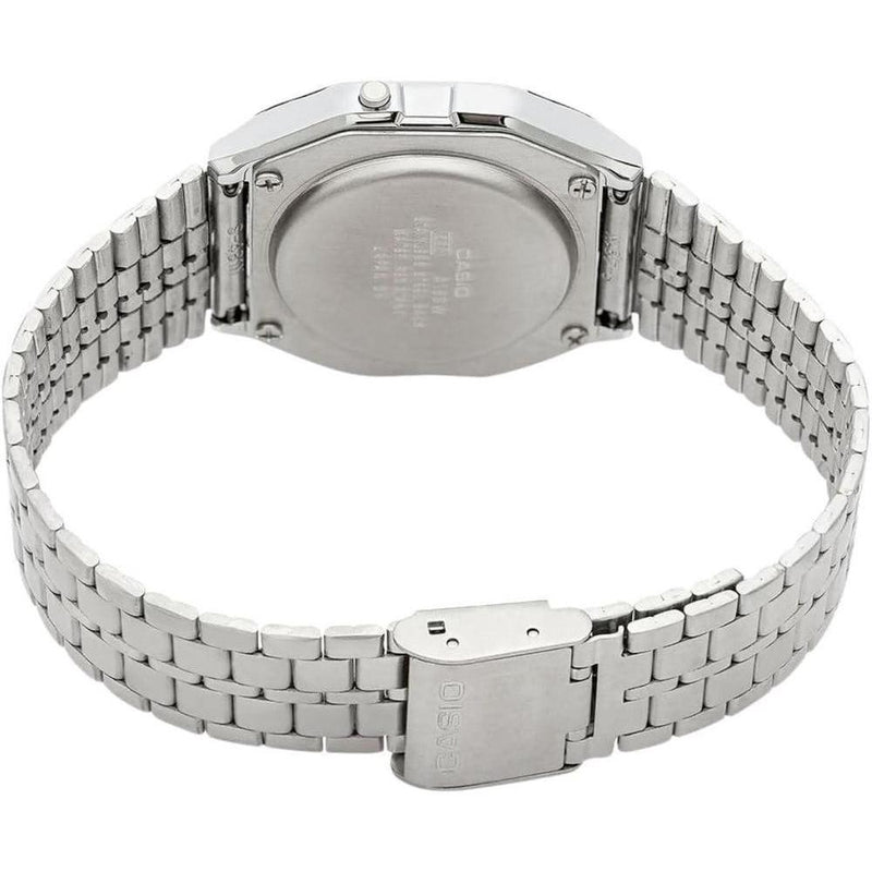 Reloj digital clásico Casio A159W-N1DF con brazalete metálico y cierre plegable, ideal para el uso diario, diseño atemporal