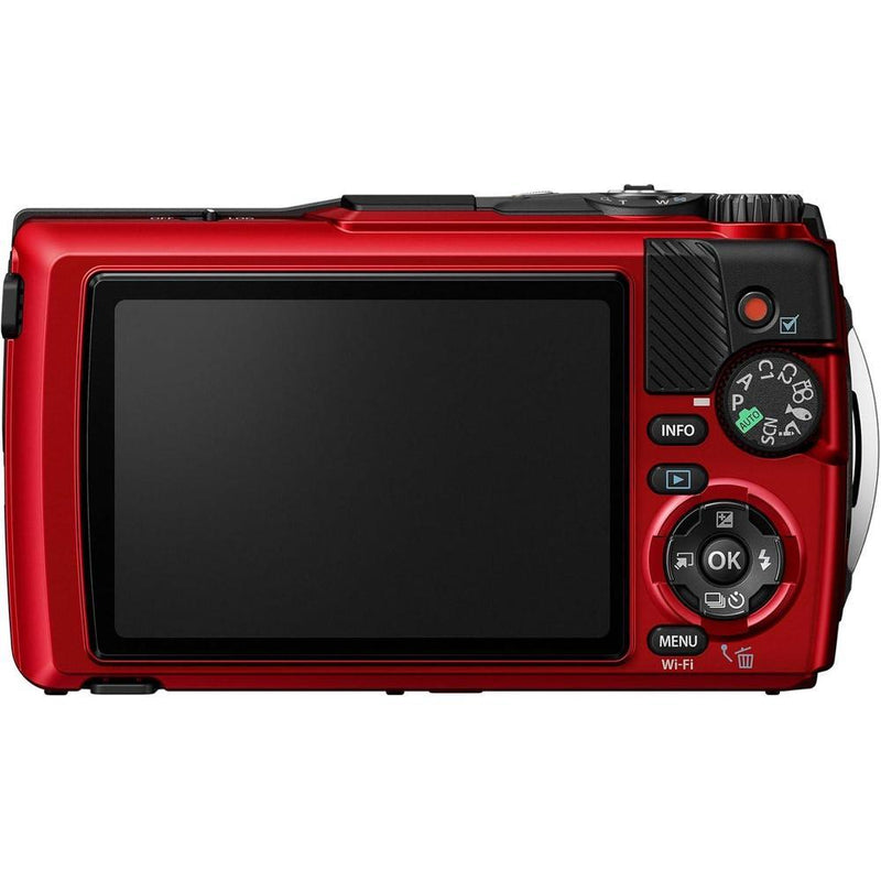 OM System OLYMPUS Tough TG-7 Cámara Subacuática Roja, Impermeable, Alta Resolución y Brillo, Video 4K, Disparo Macro