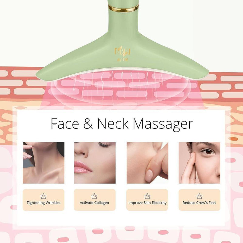 Ms.W Masajeador facial portátil eléctrico para cuidado de piel con 3 modos de masaje y calefacción para rostro y cuello