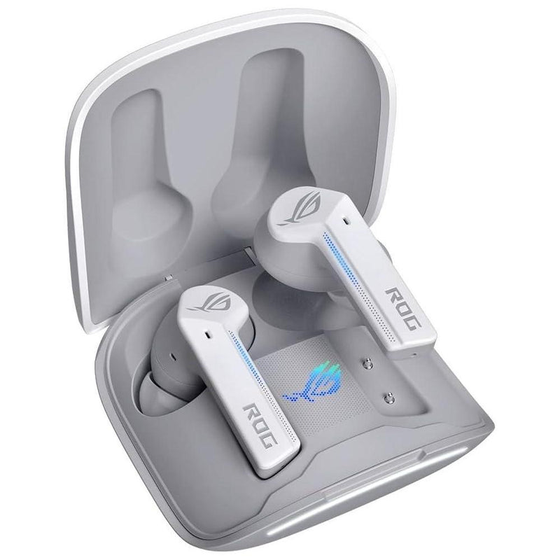 Asus Rog Cetra Audífonos Bluetooth Cancelación Activa Ruido, Carga Inalámbrica, IpX4, Blanco, 27Hrs Batería