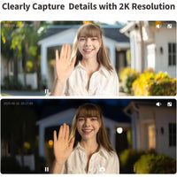 Aqara Timbre Inteligente con Cámara G410 y Campanilla, Video Seguro HomeKit, Audio Bidireccional, Hub Matter Integrado
