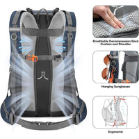 Maelstrom Mochila Senderismo Impermeable 40L Con Funda De Lluvia, Ligera Para Hombres Y Mujeres, Ideal Para Deportes Al Aire Libre, Azul