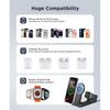 Estación de carga magnética 3 en 1 para iPhone, Apple Watch y AirPods, cargador portátil plegable para múltiples dispositivos Apple