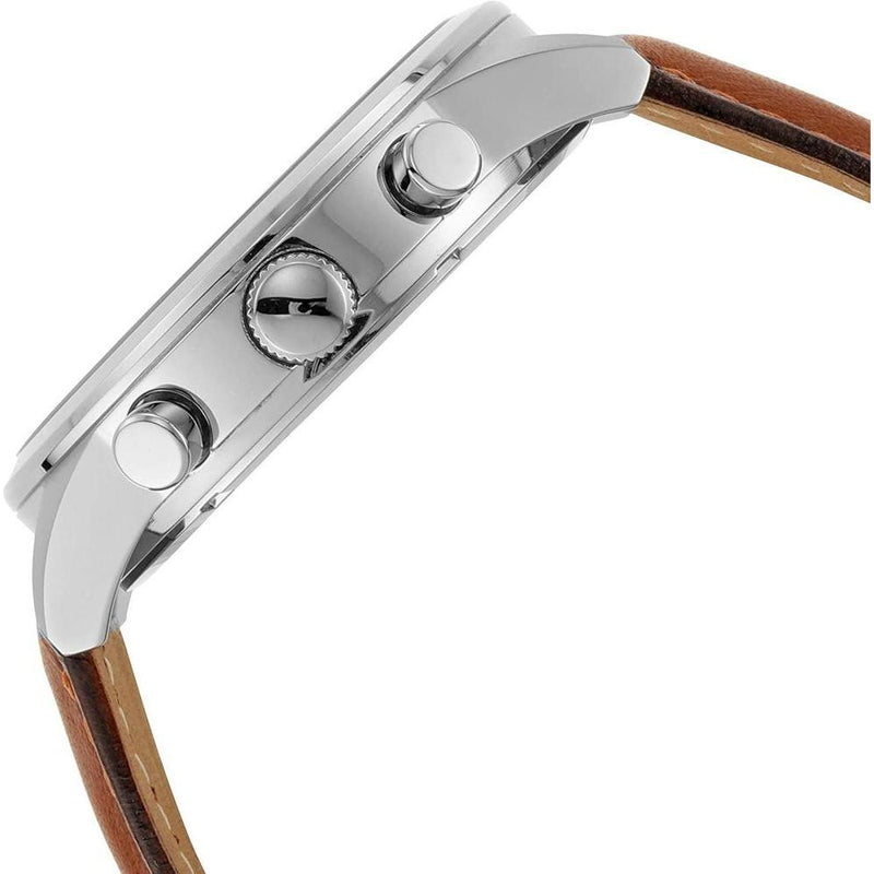 Flynn Cronógrafo: Reloj de Cuero Marrón de Fossil, Elegante y Resistente al Agua, Ideal para Hombres