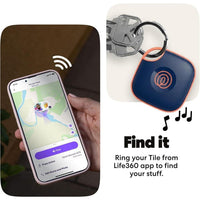 Tile Mate Rastreador Bluetooth para llaves, bolsas y artículos, compatible con iOS y Android, paquete de 4 colores
