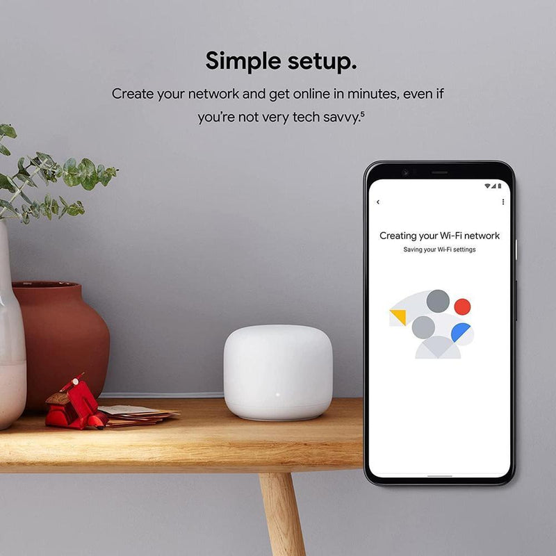Router y extensor Nest WiFi con altavoz inteligente, compatible con Google WiFi, color blanco, paquete de 3